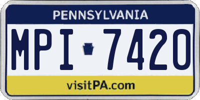PA license plate MPI7420