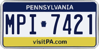 PA license plate MPI7421