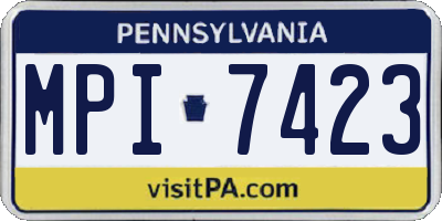 PA license plate MPI7423
