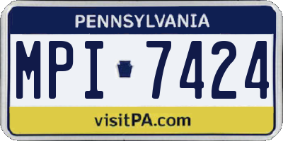 PA license plate MPI7424