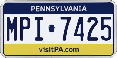 PA license plate MPI7425