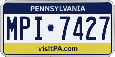 PA license plate MPI7427