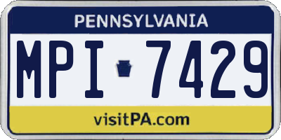 PA license plate MPI7429