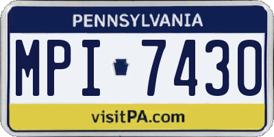 PA license plate MPI7430