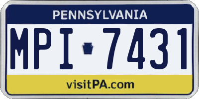 PA license plate MPI7431