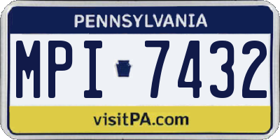 PA license plate MPI7432