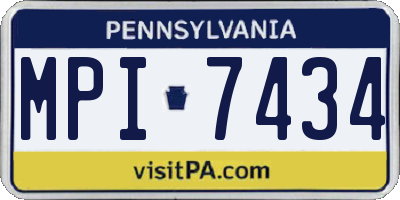 PA license plate MPI7434