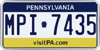 PA license plate MPI7435