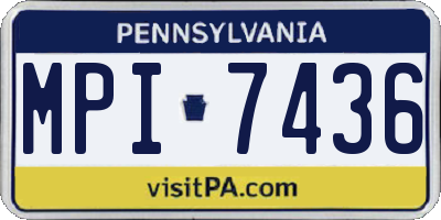PA license plate MPI7436