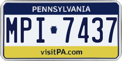 PA license plate MPI7437