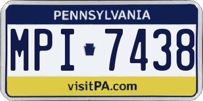 PA license plate MPI7438
