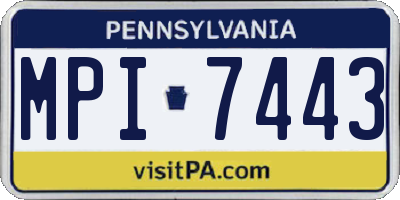 PA license plate MPI7443