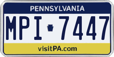 PA license plate MPI7447