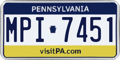 PA license plate MPI7451