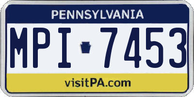 PA license plate MPI7453
