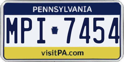 PA license plate MPI7454