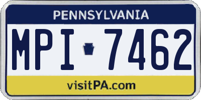 PA license plate MPI7462