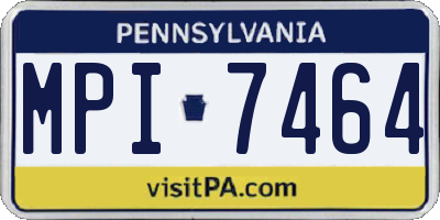 PA license plate MPI7464