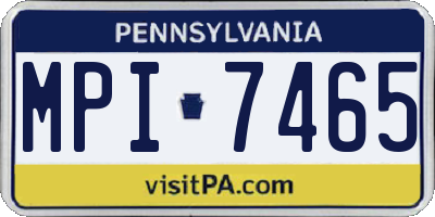 PA license plate MPI7465