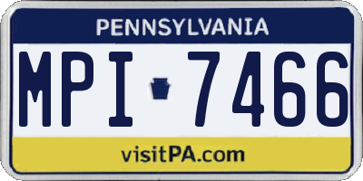 PA license plate MPI7466