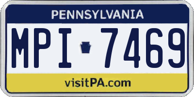 PA license plate MPI7469