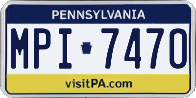 PA license plate MPI7470