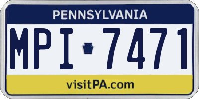 PA license plate MPI7471