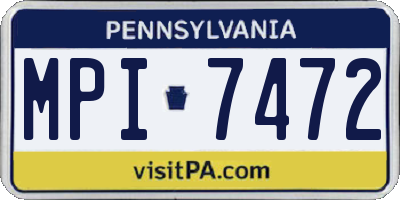 PA license plate MPI7472