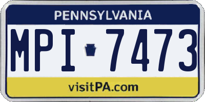 PA license plate MPI7473
