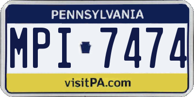 PA license plate MPI7474