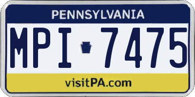 PA license plate MPI7475