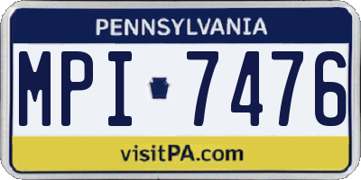PA license plate MPI7476