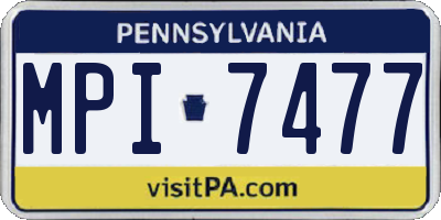 PA license plate MPI7477