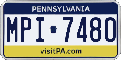 PA license plate MPI7480