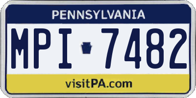 PA license plate MPI7482