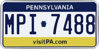 PA license plate MPI7488