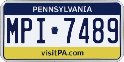 PA license plate MPI7489