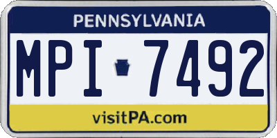 PA license plate MPI7492