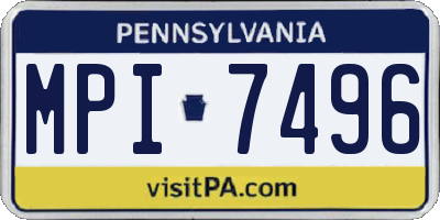 PA license plate MPI7496
