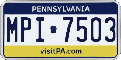 PA license plate MPI7503
