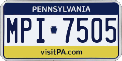 PA license plate MPI7505