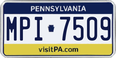 PA license plate MPI7509