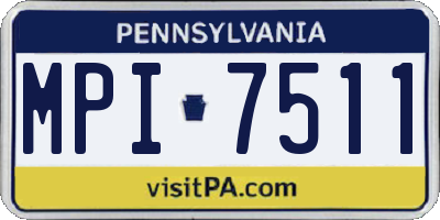 PA license plate MPI7511