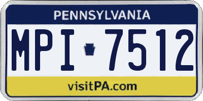 PA license plate MPI7512
