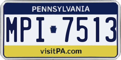 PA license plate MPI7513