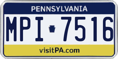 PA license plate MPI7516