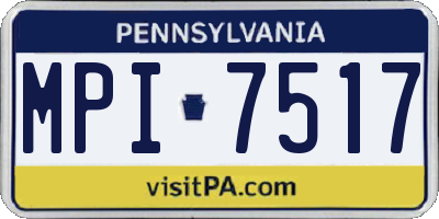 PA license plate MPI7517