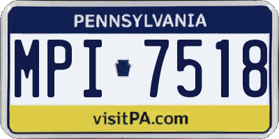 PA license plate MPI7518