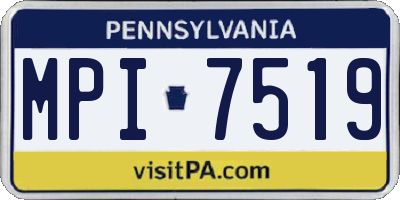 PA license plate MPI7519