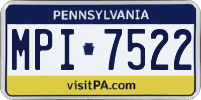 PA license plate MPI7522